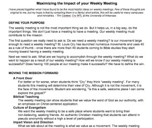 weekly meeting article snapshot